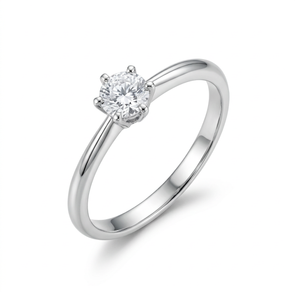 Кольцо из белого золота с бриллиантом